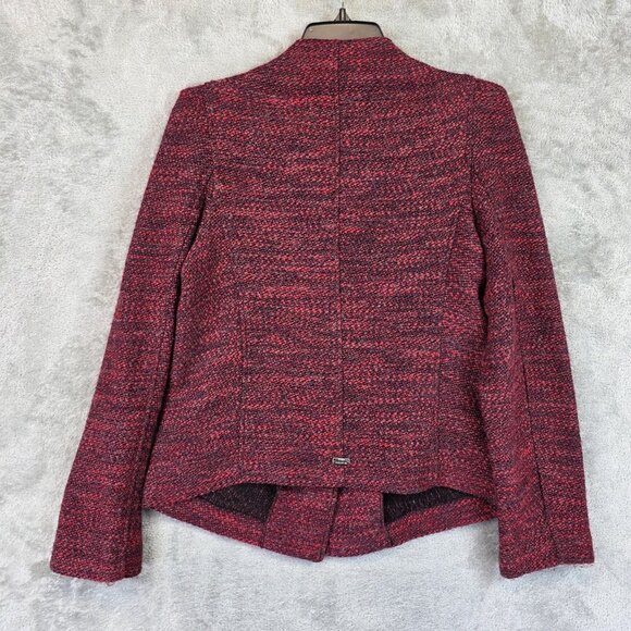Cop Copine Jacket Womens Size 40 Red Wool Blend Rosaura Toggle Zip Pockets - Picture 9 of 13